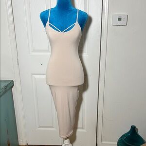 Revolve Nookie Nude Strappy Midi Dress 8 US 4